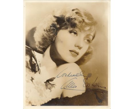 Ann Southern signed 10x8 sepia vintage photo comes with original personalised mailing envelope dated Feb 1939.  Good conditio