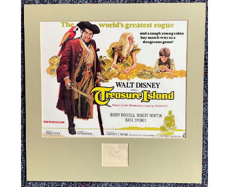ROBERT NEWTON (1905-1956) Actor signed vintage Album page mounted 16x17 Treasure Island Photo Display.  Good condition. All a