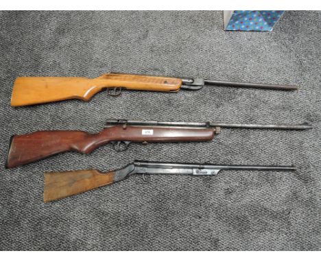 Three Air Rifles, Diana Model 15 .177, unnamed .22 bolt action and unnamed .177