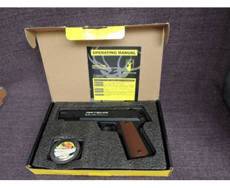 A Artemis LP400 .177 Air Pistol serial no 2318210145029101K with pellets and operating manual in box