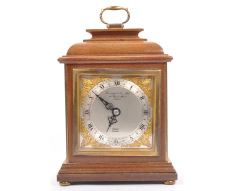 Garrard &amp; Co - A 20th century Garrard &amp; Co bracket clock. The clock having silvered face with roman numeral to chapte
