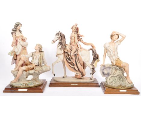 Capodimonte - A group of three vintage 20th century Italian Capodimonte porcelain group figurines, made in Italy.&nbsp;Consis