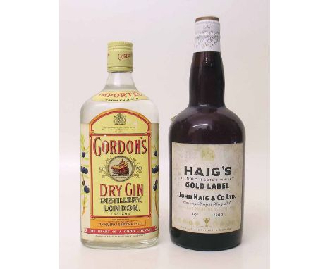 Haig's gold label blended Scotch Whiskey also Gordon's Dry Gin. Condition report: see terms and conditions