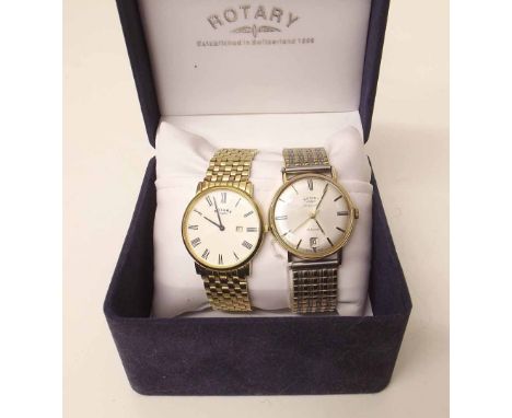 Rotary 24 jewel gents wrist watch and one other. Condition report: see terms and conditions