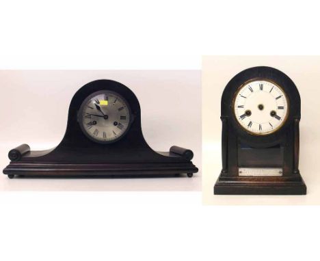1930's over mantel clock and one other. Condition report: see terms and conditions