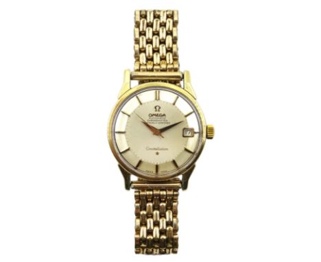 Omega Constellation gentleman's stainless steel and gold capped automatic chronometer wristwatch no.24441091, back case no.16