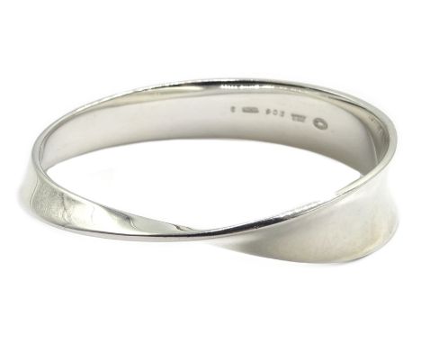 Georg Jensen Mobius silver bangle 206, hallmarked London  Condition Report &amp; Further Details date letter difficult to rea