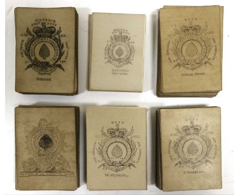 Playing Cards - Various Makers. Sutton & Co., Fifty-one playing cards (of 52, lacking 5C), AS dated 1703 [but later], a typed