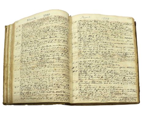 ‘Private Calender (sic) January 1795'.A very detailed diary with manuscript entries from the 1st January 1795 to the 13th Sep