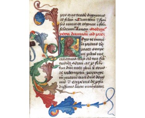 A Late Medieval Prayer Book.A small illuminated manuscript prayerbook of long prayers, the latin script believed to be in bas