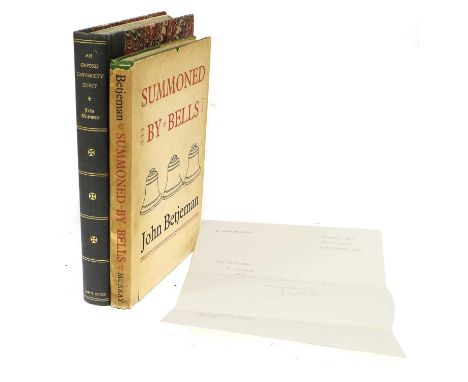 Betjeman (Sir John).Summoned by Bells.John Murray, 1960, first edition, signed by the author on mounted slip, dust jacket (pr