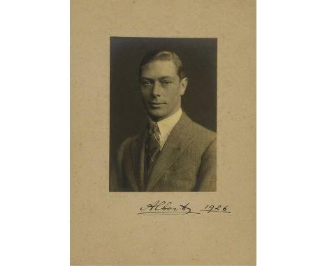 King George VI. Signed portrait photograph of Prince Albert, Duke of York (later King George VI).Vandyk, 148mm x 97mm sepia p