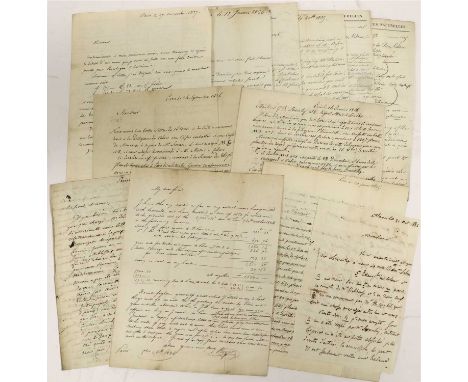 Paris - London Book Trade History.A collection of twelve nineteenth-century letters sent from Paris to George Brettingham Sow