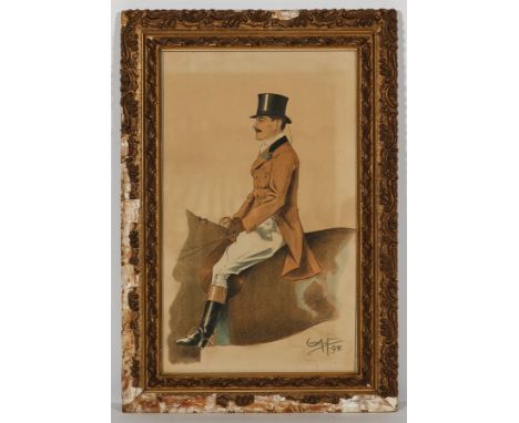 AFTER GEORGE FOTHERGILL
COLONEL PIERCE MP (THE LATE LORD CANFORD)
colour lithograph, dated [18]98
32cm high, 19cm wide

