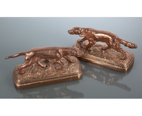PAIR OF VICTORIAN HUNTING DOG DOORSTOPS
one a pointer, the other a setter, with diamond registration mark, no.481, possibly c