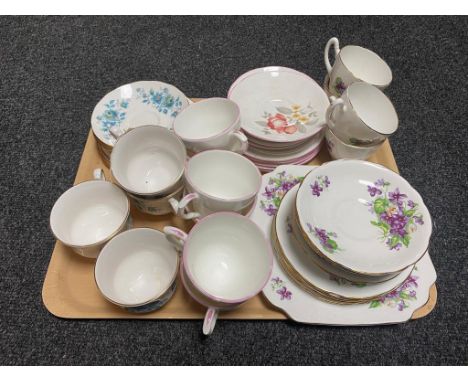 An eighteen piece Springfield china tea service, three Queen Anne china trios and one further part tea service 
