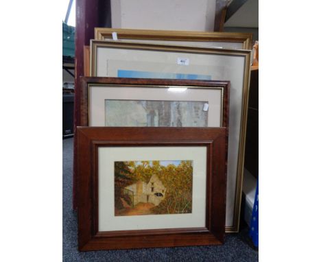 A framed Robert Taylor print - Mosquito, together with three other framed prints and two tapestries 