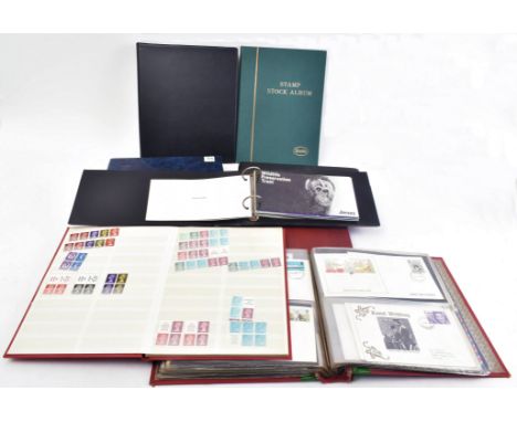 A collection of definitive 20th century British stamps, Isle of Man, Bailiwick of Guernsey and Jersey commemorative first day