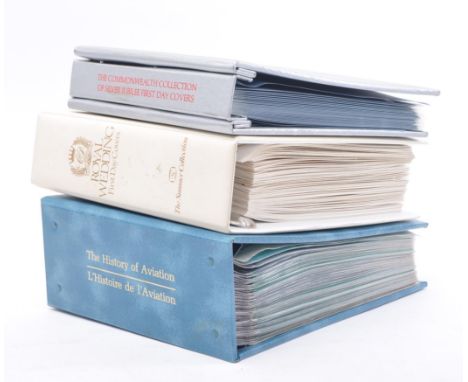 Three albums containing commemorative covers, being 'The Commonwealth Collection of Silver Jubilee First Day Covers', 'Royal 