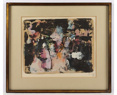 LICHTNER-AIX, Werner (1939-1987), "o.T.", Aquarell/dünnem Karton, 39 x 47, auf der Unterlage signiert, R. 