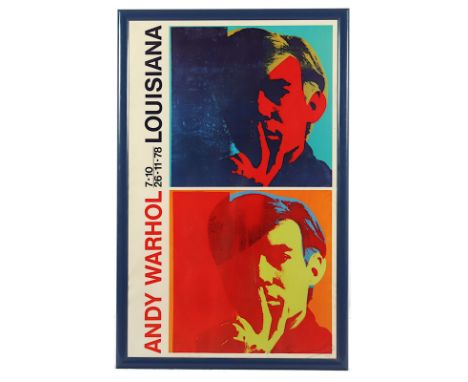 Warhol, Andy, Plakat, "Andy Warhol 7-10 26-11-78 Louisiana", Farboffset, ca. 100 x 61, handsigniert, Grafodan Offet Værløse/D