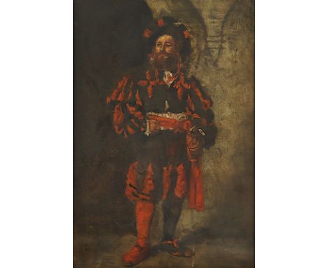 Preyer, Paul (1847-1931), "Edelmann in Renaissancetracht", Öl/Lwd., 35 x 24, doubliert, unten links signiert und "1874" datie