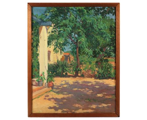 Maler um 1920, "Südlicher Garten", Öl/Lwd., 96 x 76,5, R. 