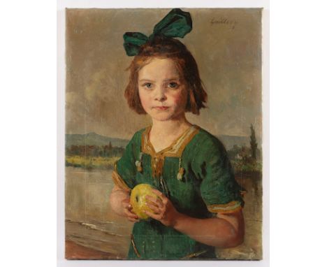 Guillery, Franz Paul Maria (1863-1933), "Portrait der Gertrud Maria Holthausen (1917-1993)", Öl/Lwd., 57,5 x 45, doubliert, o