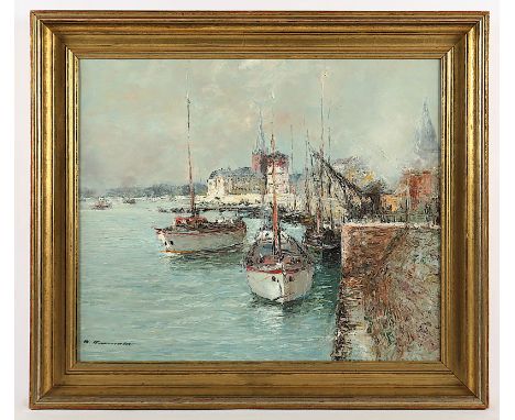 Düsseldorfer Maler 20./21.Jh., "Blick auf die Düsseldorfer Altstadt", Öl/Lwd., 50 x 60, unten links signiert, R. 