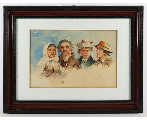 Graczynski, Josef (1866-1939), "Portraitstudien", Aquarell/Papier, 32 x 48 (Passepartoutausschnitt), unten rechts signiert, R
