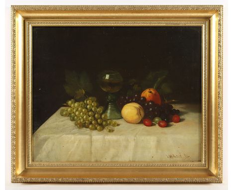 Heidendahl, Josef (1844-1906), "Früchtestilleben", Öl/Lwd., 42 x 52, unten rechts signiert, R. 