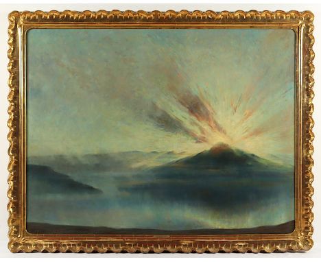 KALTWASSER, Fritz (*1889), "Sonnenaufgang im Gebirge", Öl/Lwd., 100 x 130, unten links signiert und "XII. 1923 - V. 1924" dat