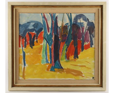 Moderner Künstler, "Bäume", Öl/Lwd, 64 x 75, unten rechts monogrammiert "B" oder "IS", R. 