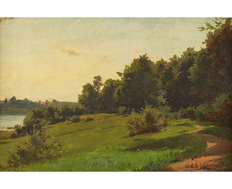 Oesterley, Carl August (1839-1930), "Bei Farchau", Öl/Malkarton, 29 x 41, unten rechts signiert, R. 