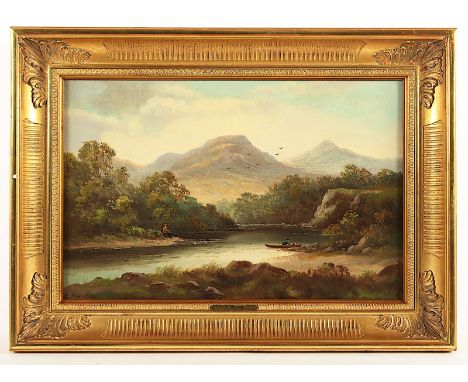 Burton, S. (England 2.H.20.Jh.), "Landschaft in den Highlands", Öl/Lwd., 30 x 45, unten links signiert, R. 