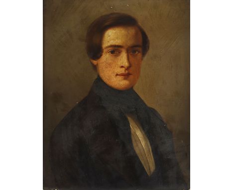 Heising, Friedrich Casper (1821-1902), "Porträt eines Mannes", Öl/Lwd., 29,5 x 24, unten rechts signiert und "1843" datiert, 