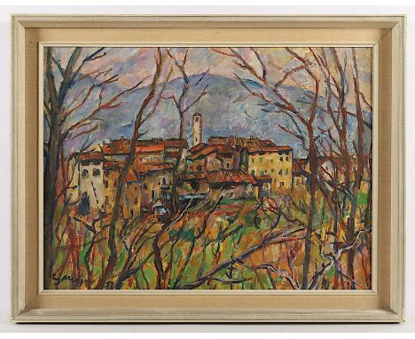 Meyer, F., "Stadtansicht", Öl/Lwd., 48 x 63, unten links signiert, R. 