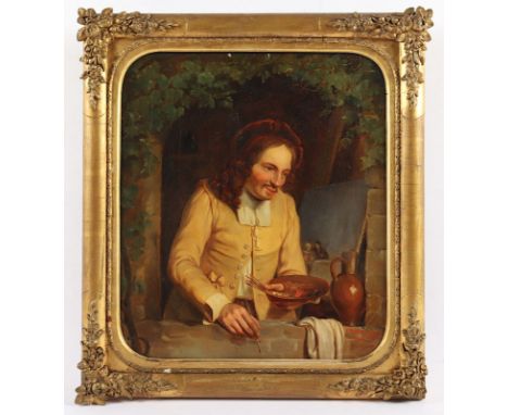 SOTTEAU, Adrienne (1782-1855), "Portrait eines Malers mit Palette", Öl/Lwd., 33,5 x 29, unten rechts signiert und "51" datier
