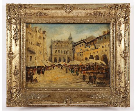 Betz, Andreas (1910-1963), "Marktszene", Öl/Lwd., 26 x 34, unten rechts signiert, R.  