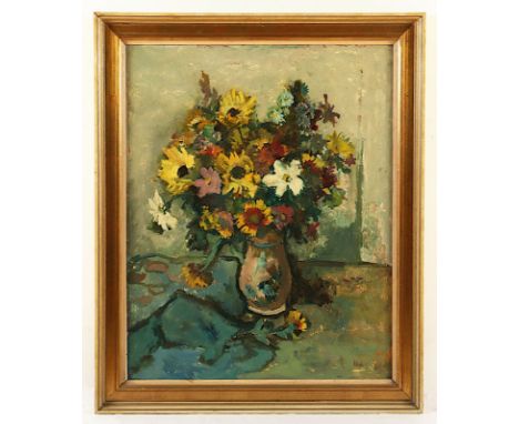 Schroers, Hans (1903-1067), "Blumenstilleben", Öl/Hartfaser, 75 x 60, unten rechts signiert, R. 
