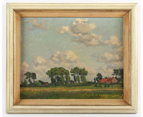 Dieffenbacher, Reinhold (1882-1966), "Sommerlandschaft", Öl/Platte, 30 x 40, unten links signiert, R. 