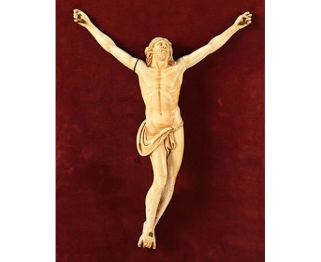 Corpus Christi, Elfenbein, fein geschnitzt, L 35, deutsch, M.18.Jh., Expertise sowie die Befreiung vom Verkaufsverbot durch d