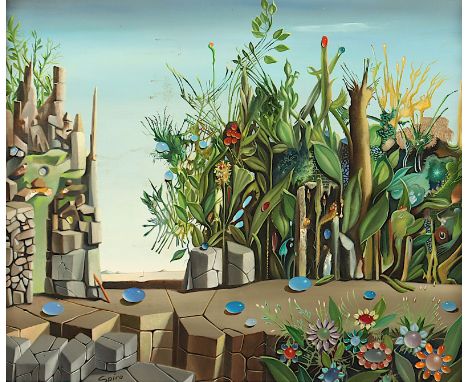 Spiro, Georges (1909-1999), "Surreale Landschaft", Öl/Lwd., 55 x 65, unten links signiert, leicht verschmutzt, R. 