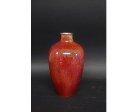 ROYAL LANCASTRIAN HIGH FIRED VASE a large vase with a high fired red lustre glaze, also with a small bowl possibly by Royal L