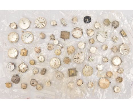A LARGE SELECTION OF WATCH MOVEMENTS, a bag of movements names to include Tissot, J W Benson, Hamilton, Gubelin, Longines, Ro