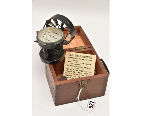 A BOXED 'NEGRETTI &amp; ZAMBRA LTD' HIGH SPEED AIRMETER, no.4060 (condition report: general wear in keeping with age, not tes
