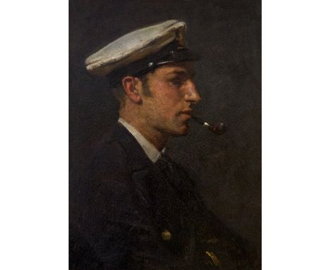 CALDERON, WILLIAM FRANK (1865-1943), 'Philip - My Son', military portrait, oils on wooden panel, monogram and dated 1915, per
