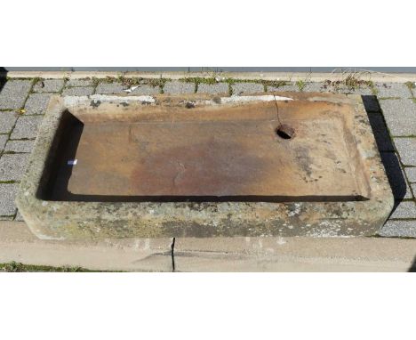 A stone shallow butler's basin trough, 59 x 122cm 