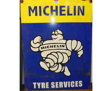 An enamel advertising sign for Michelin Tyre Services, 60 x 45cm 