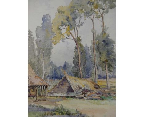 Andrew F Affleck (1869-1939) - Trepied, watercolour, 52 x 34cm; together with a Victorian gilt framed print; and George Hutch